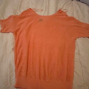 Talbots Coral 100% Linen Summer Sweater Size XL,